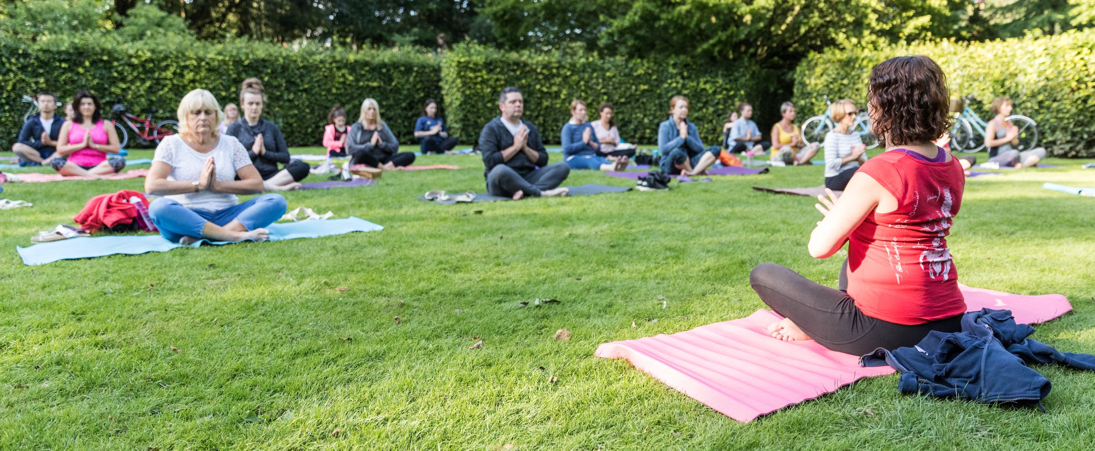 Gaynor Mullin teaching Iyengar Yoga in Sale, Manchester